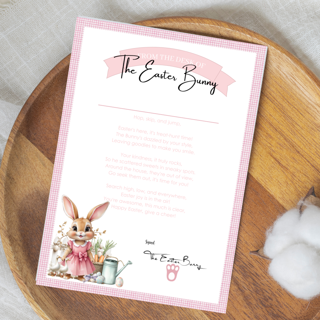 Gingham Easter Certificates Pink