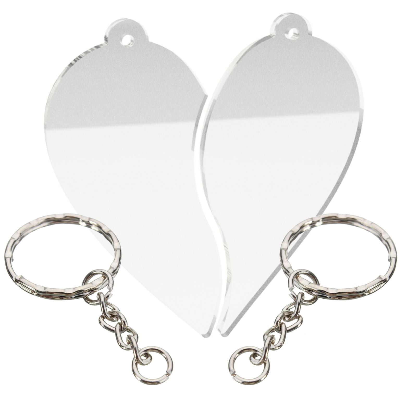 60mm Split Heart Keyring with 2x Keychains