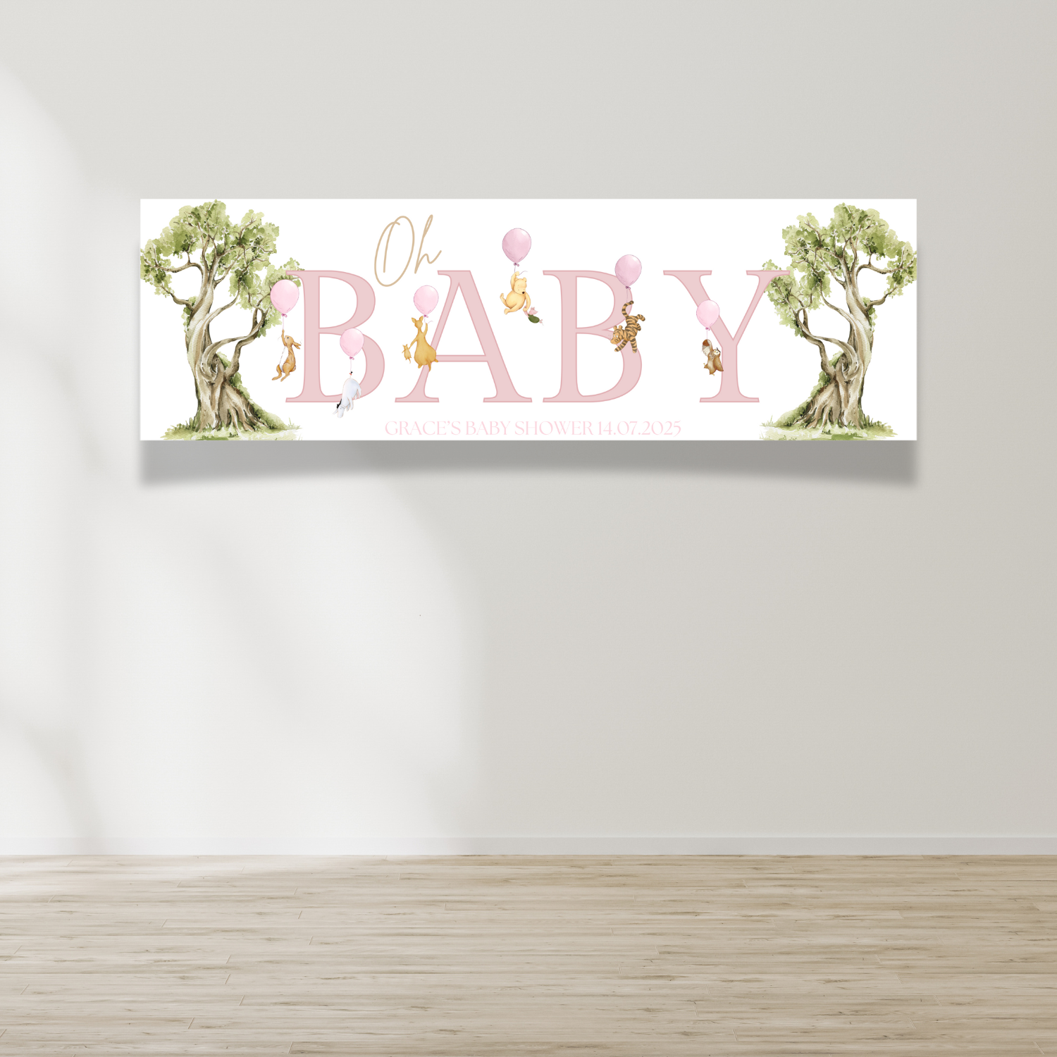 Oh Baby - Baby Shower Banner - Pink