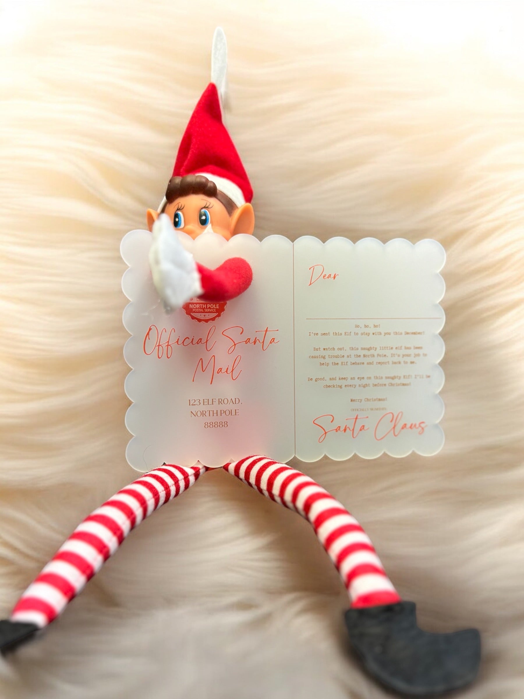 Elf Delivery Postcard - Scalloped Acrylic