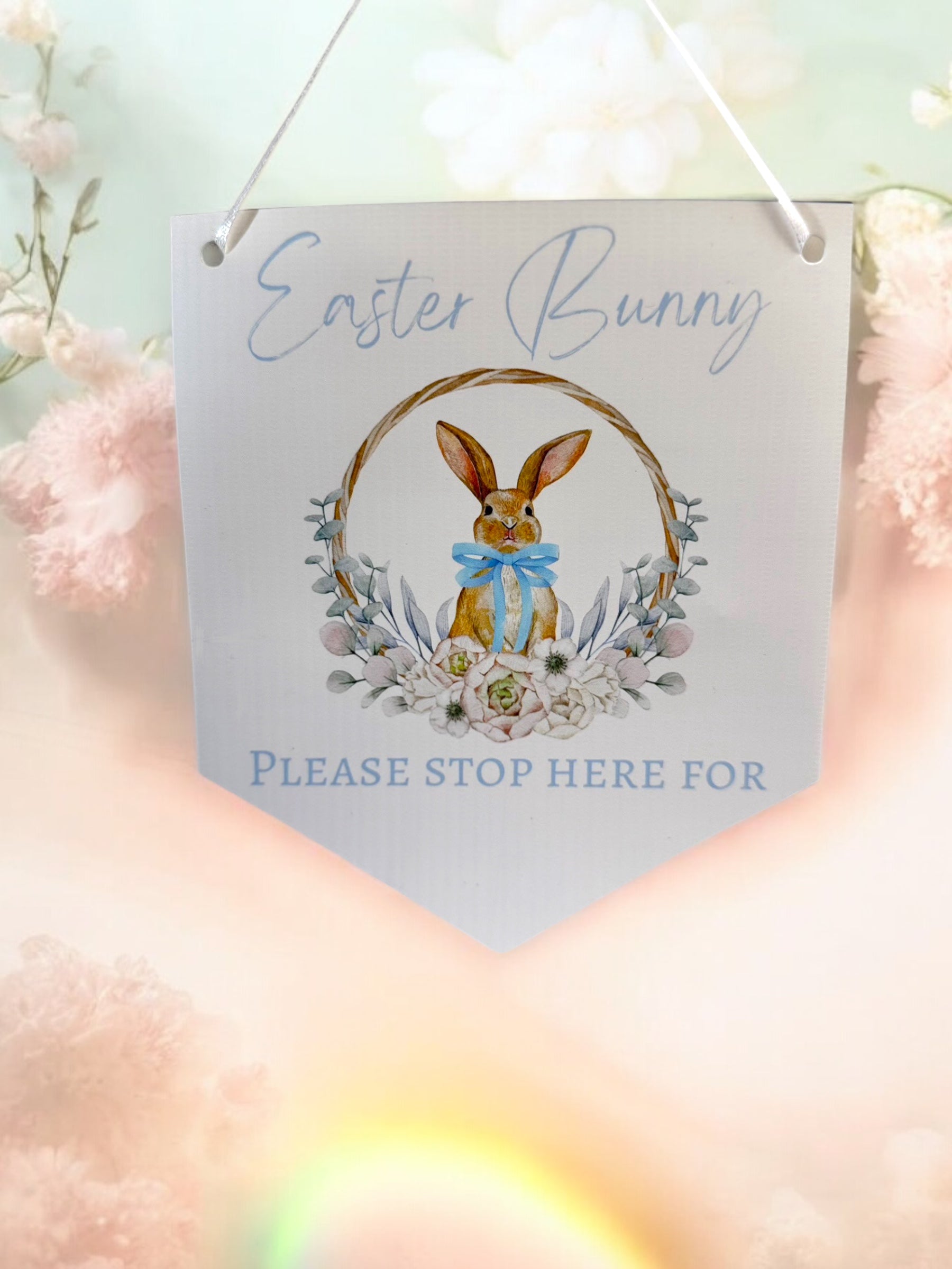 Easter Bunny Stop Here Pennant