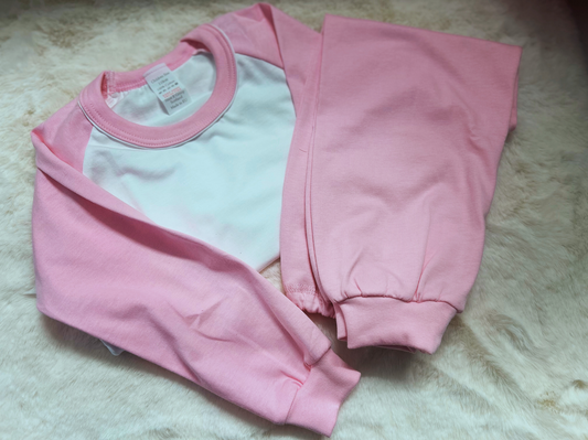 Plain Raglan Pyjamas Pink