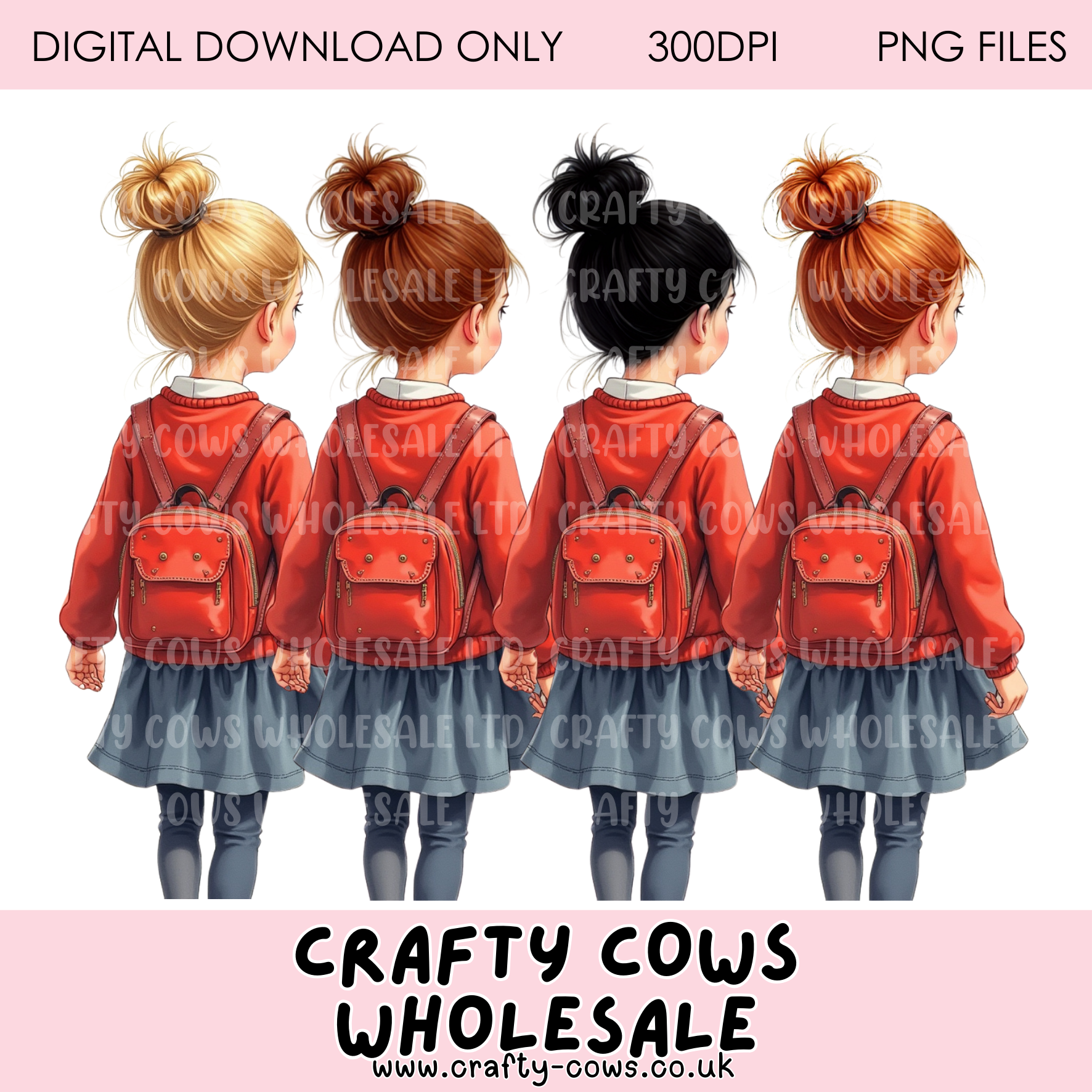 School Girls - Red Digital Downloads