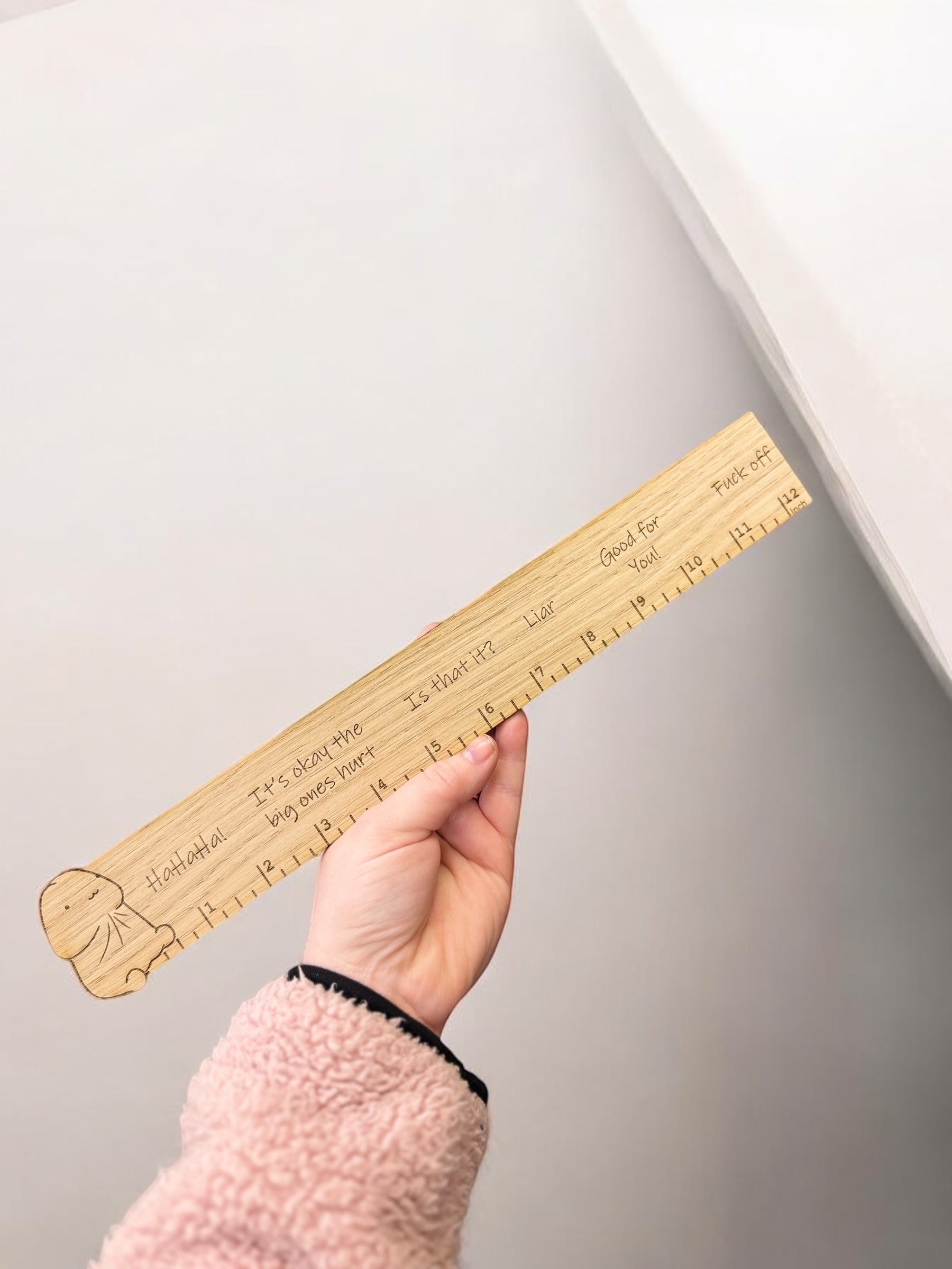 Penis Ruler Oak Veneer 18+