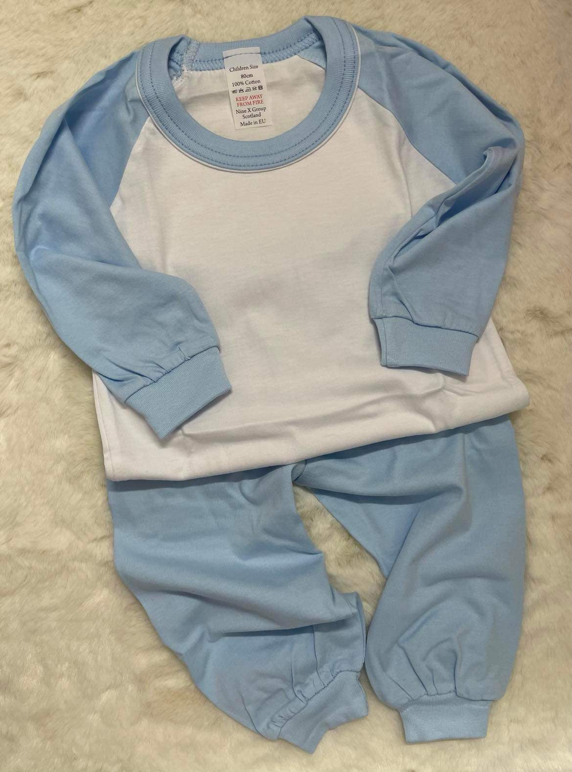 Plain Raglan Pyjamas Blue