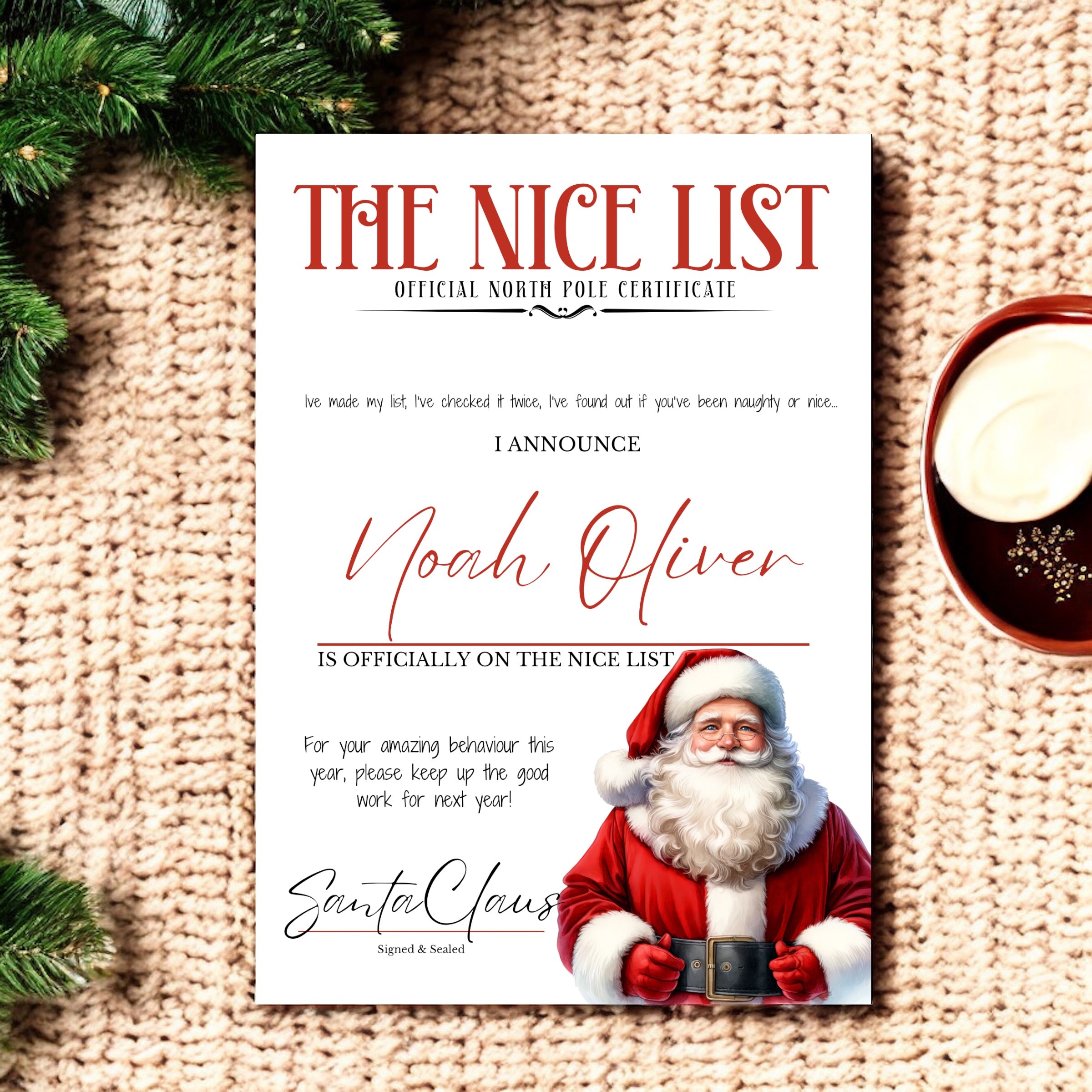 Nice List Certificate