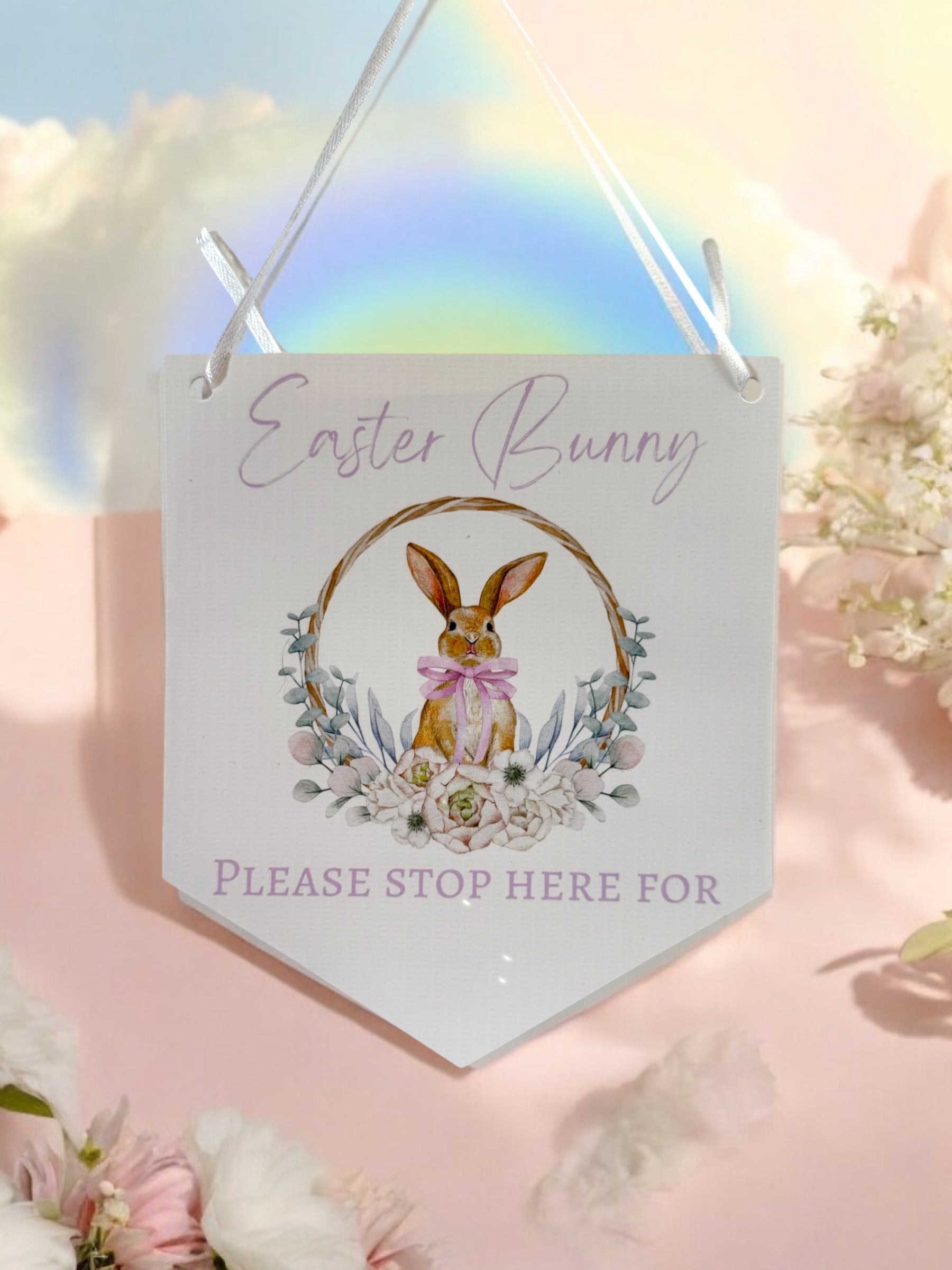 Easter Bunny Stop Here Pennant