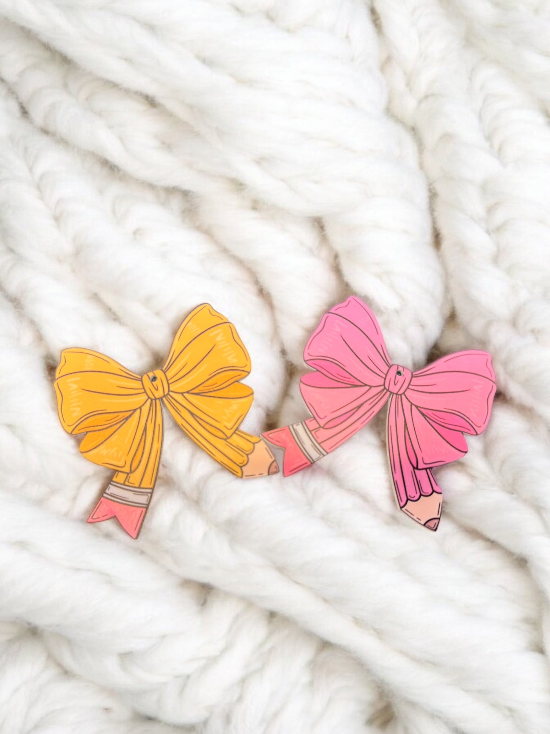 Pencil Coquette Bow Keyring