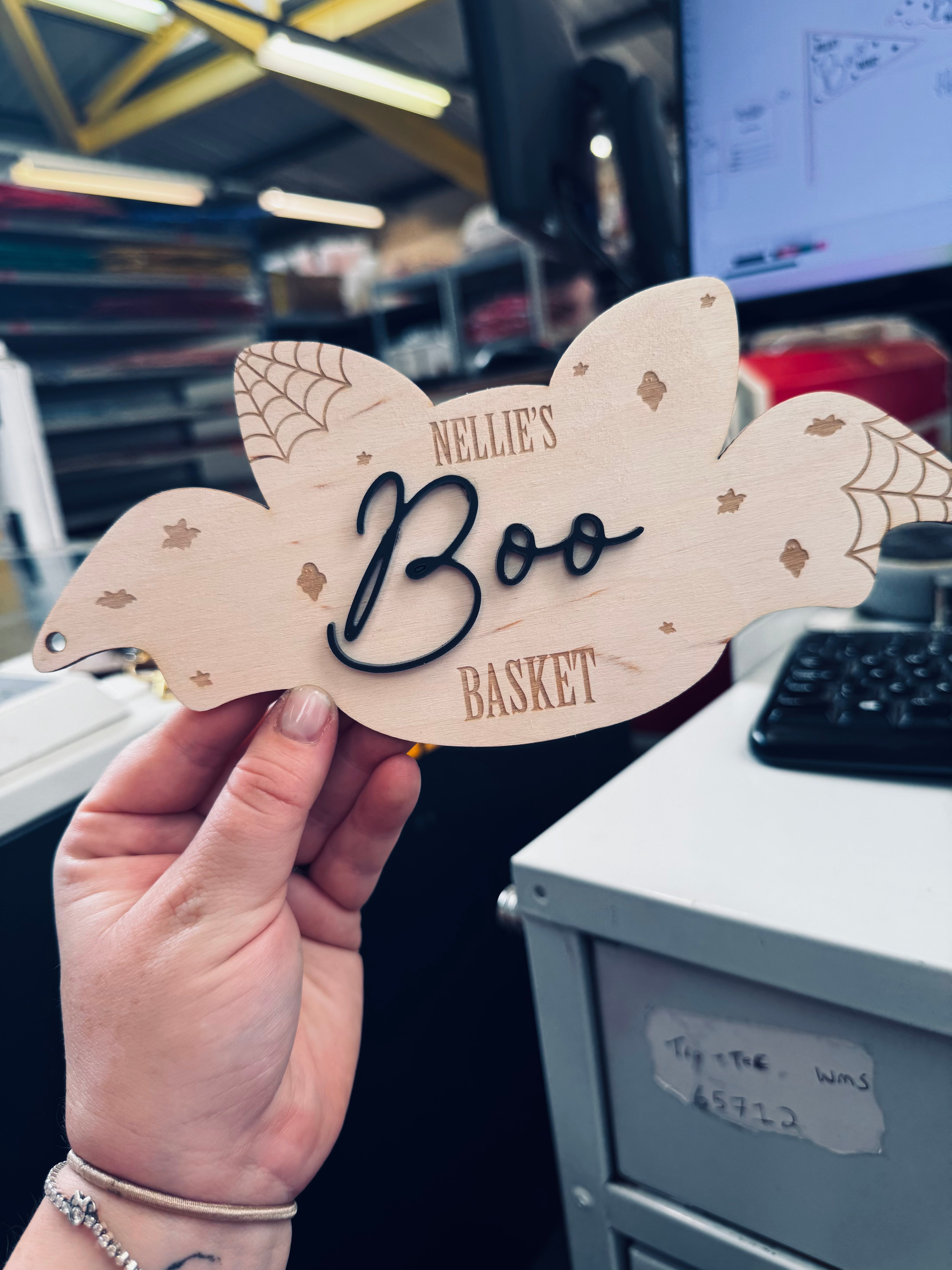 Personalised Boo Basket Plaque