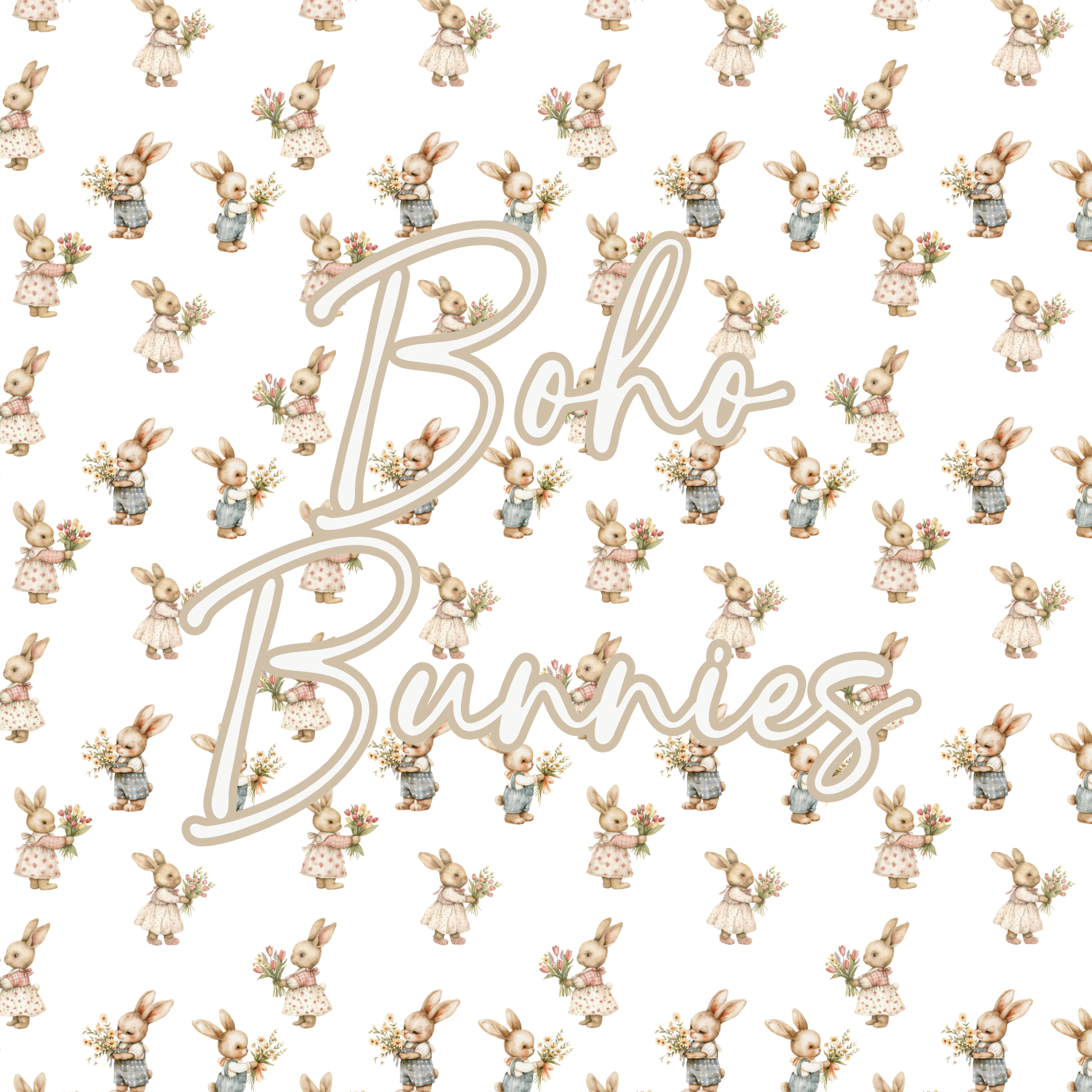 Printed Vinyl - Boho Bunnies