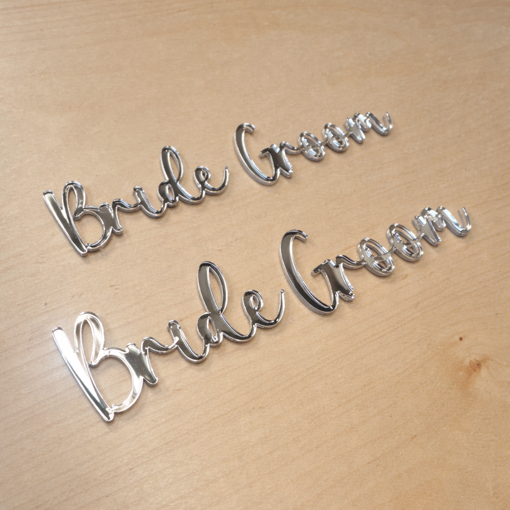 Groom & Bride Text - Script Font - Size 2