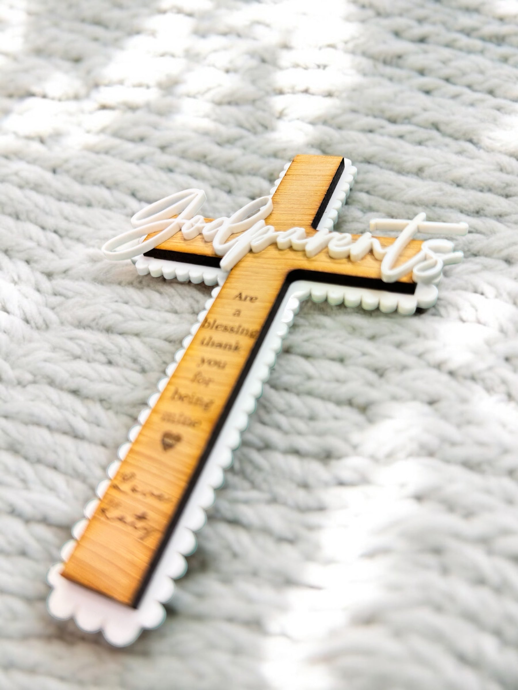 Scalloped Engraved Cross