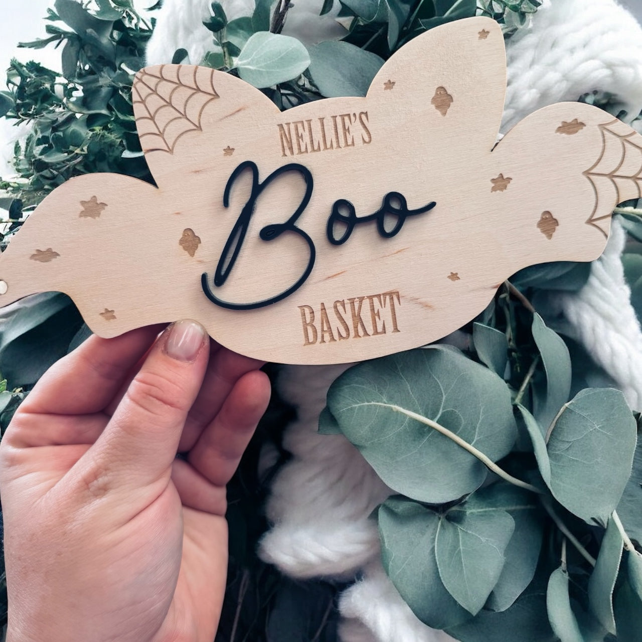 Personalised Boo Basket Plaque