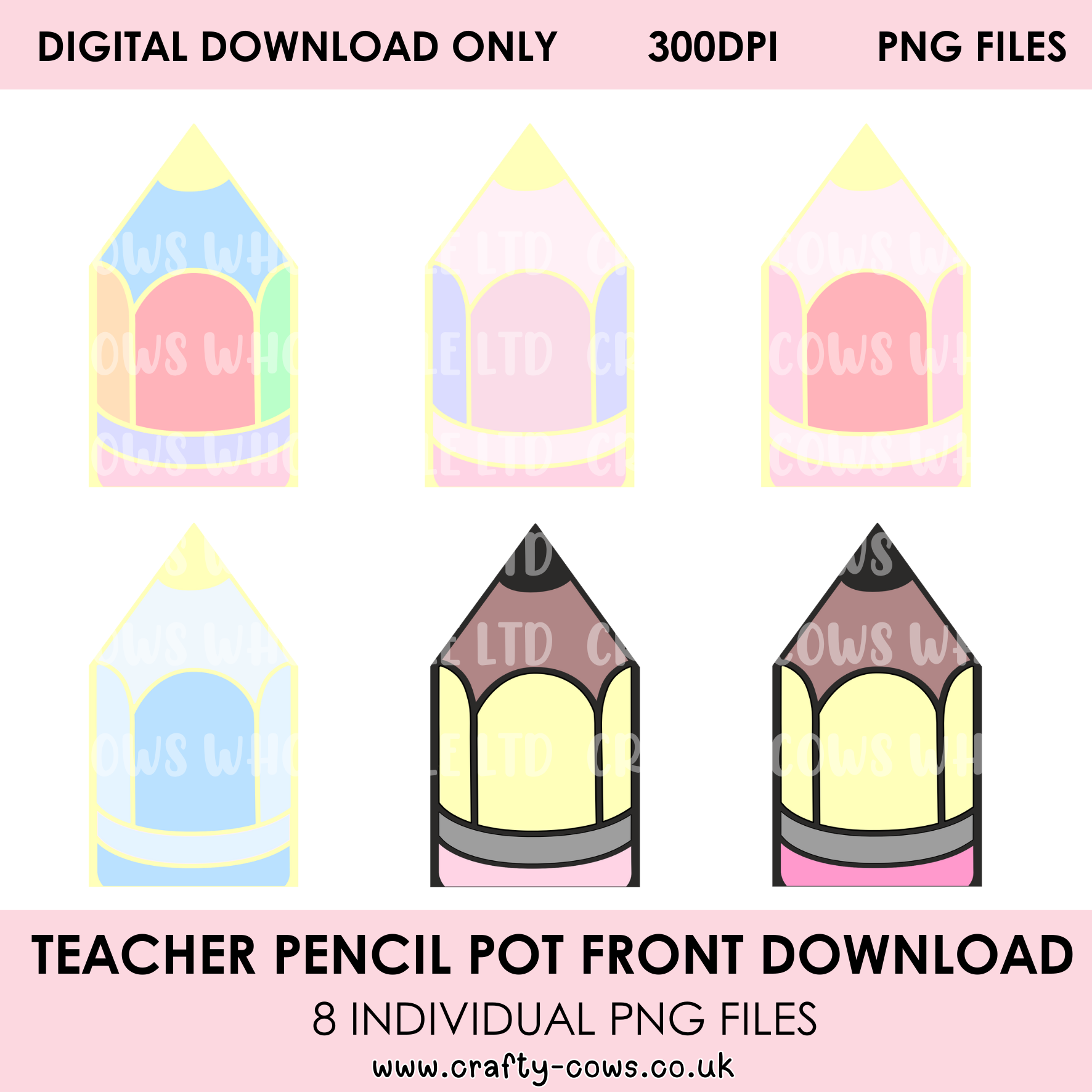 Teacher Pencil Pot Front Digital Download