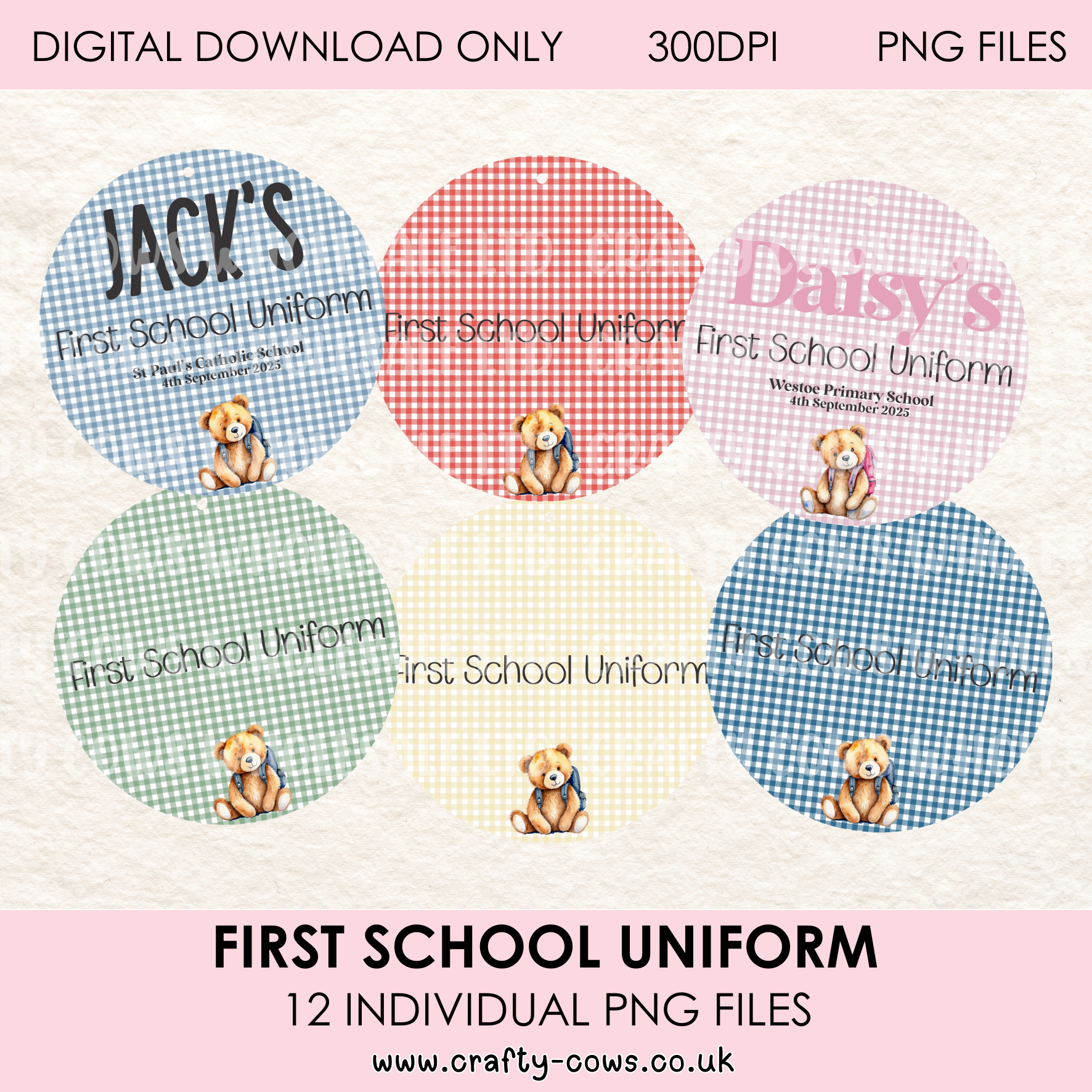 My First School Uniform Gingham - Digital Downloads