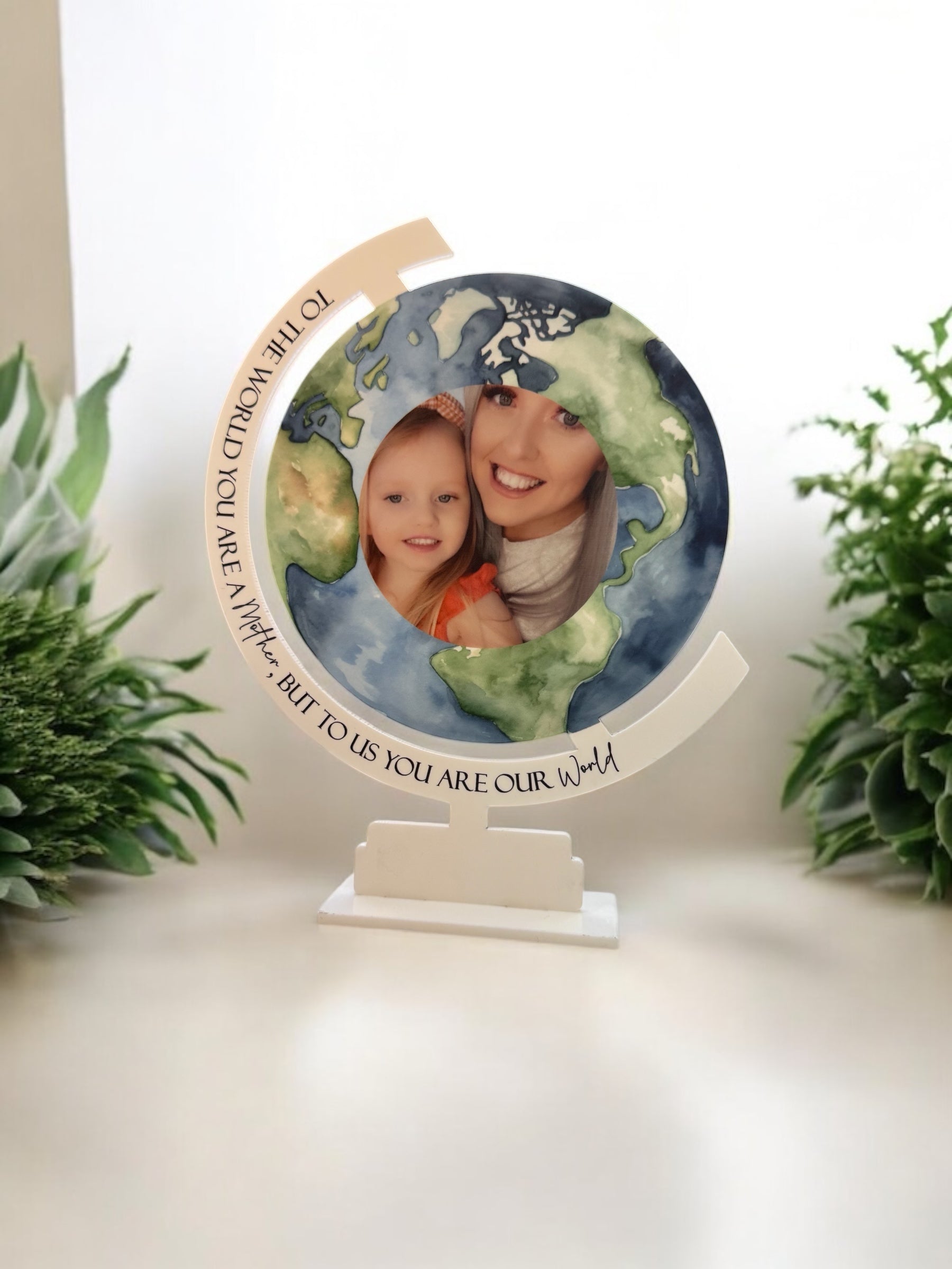 Freestanding Acrylic Globe & Base - My World - UV Printed