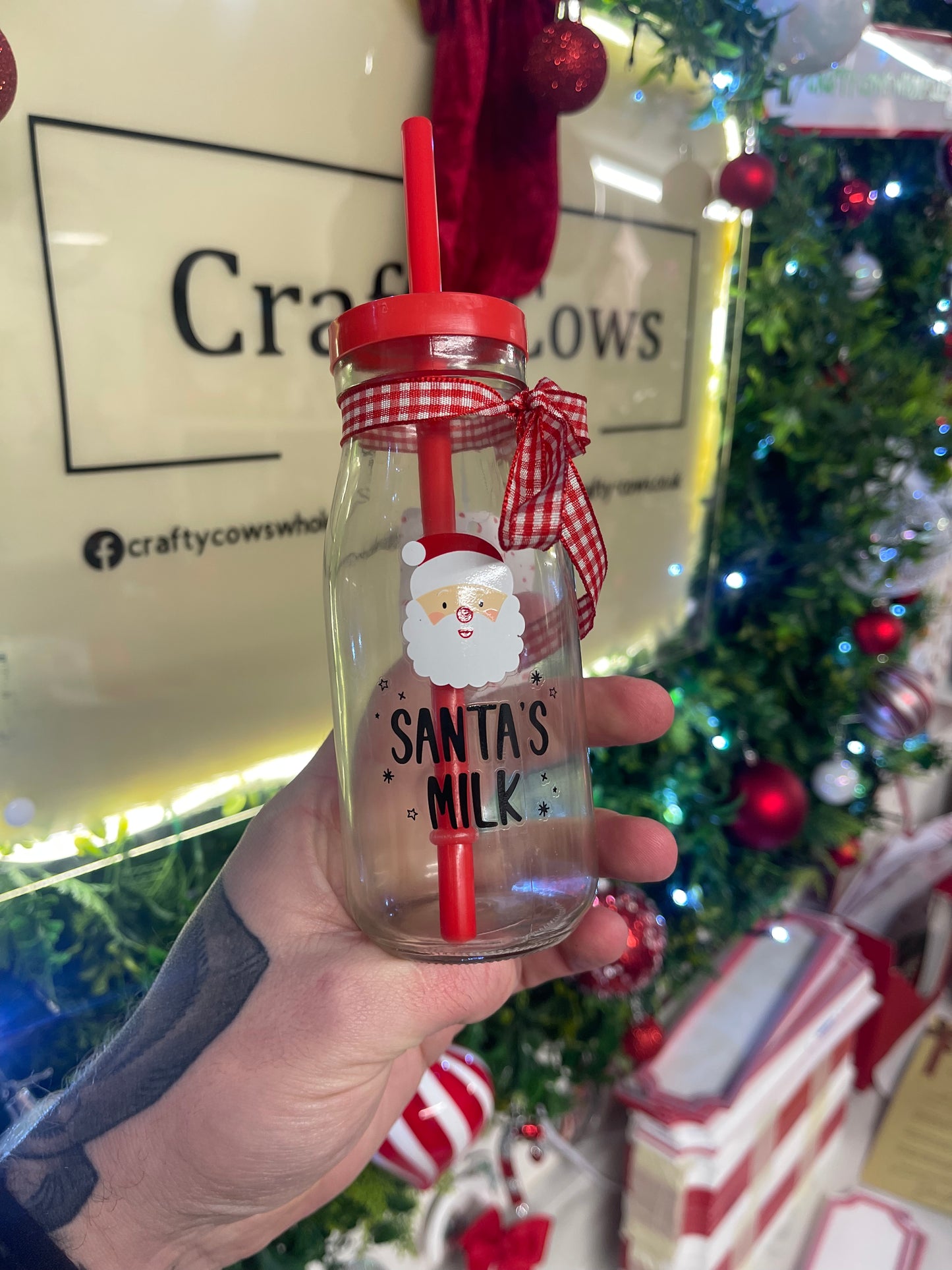 Santas Milk Glass