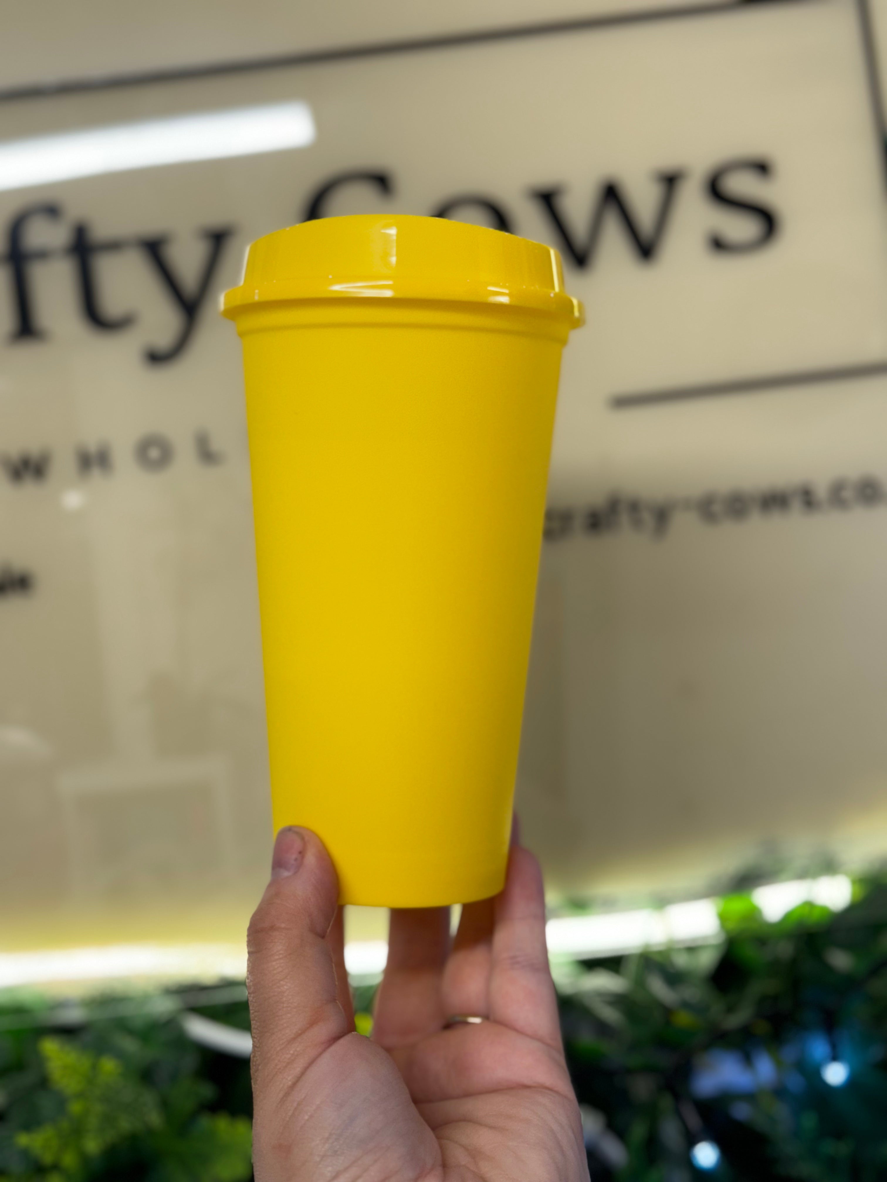 16oz Single Wall Hot Cup Yellow