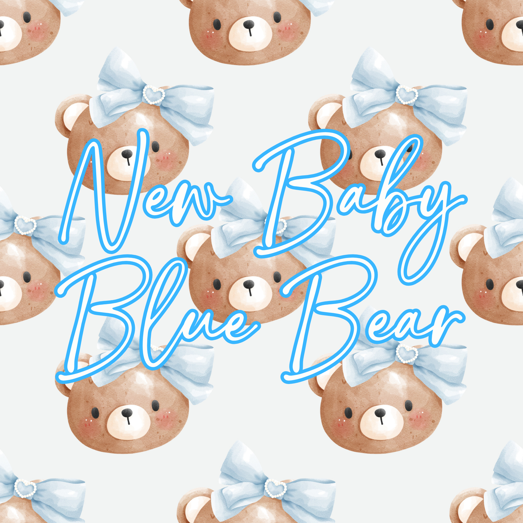 Printed Vinyl - New Baby Bear Blue