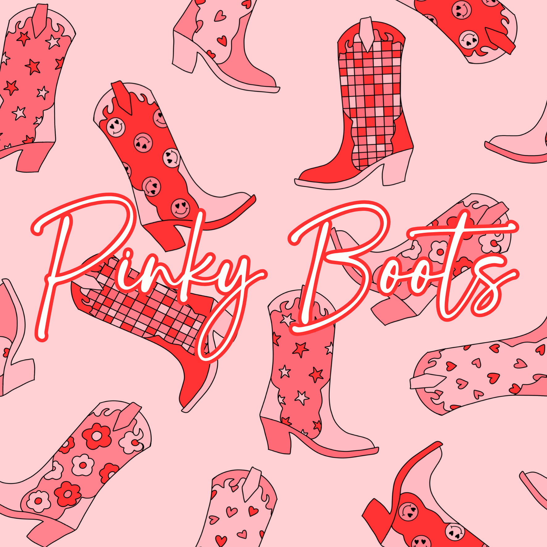 Printed Vinyl - Pinky Boots