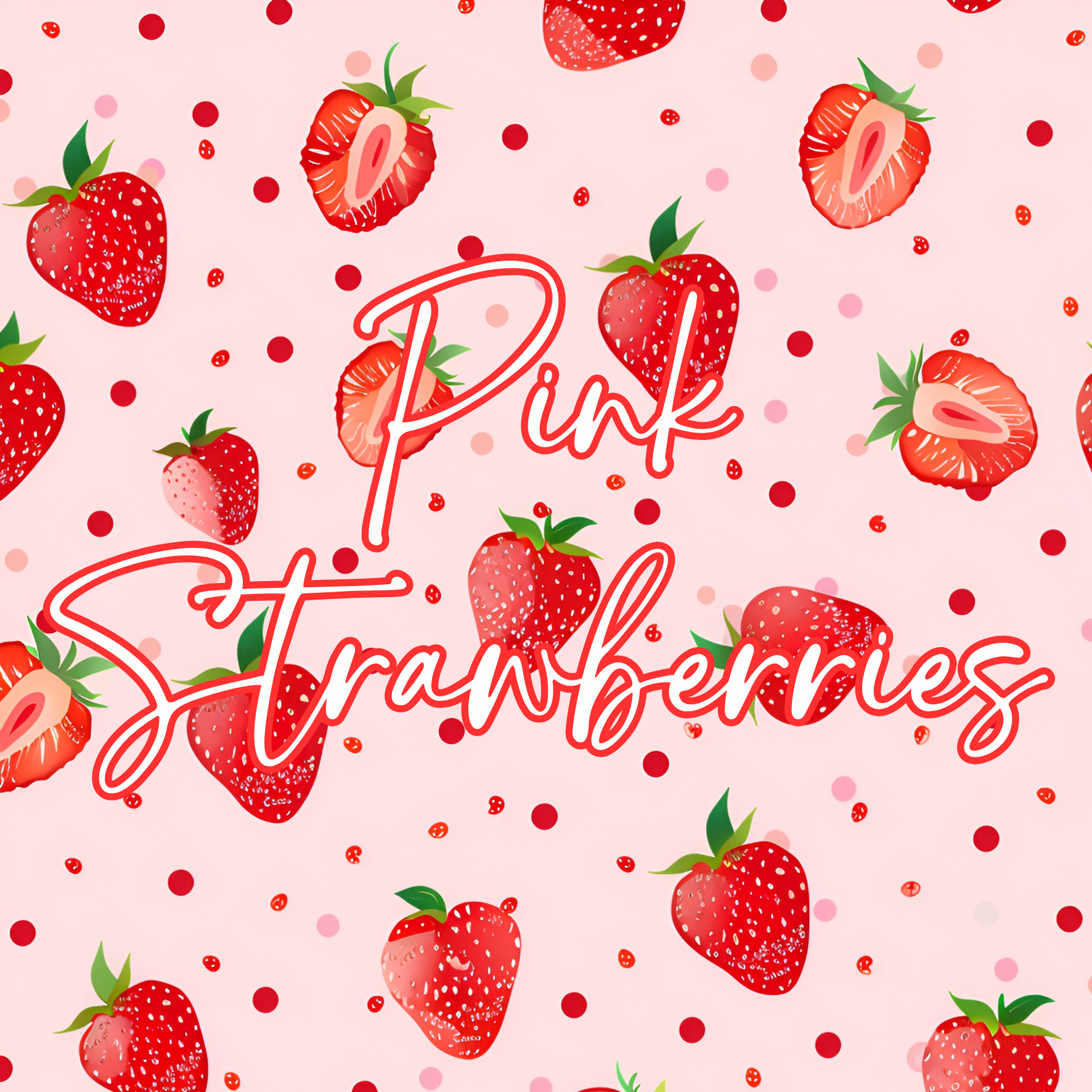 Printed Vinyl - Pink Strawberries