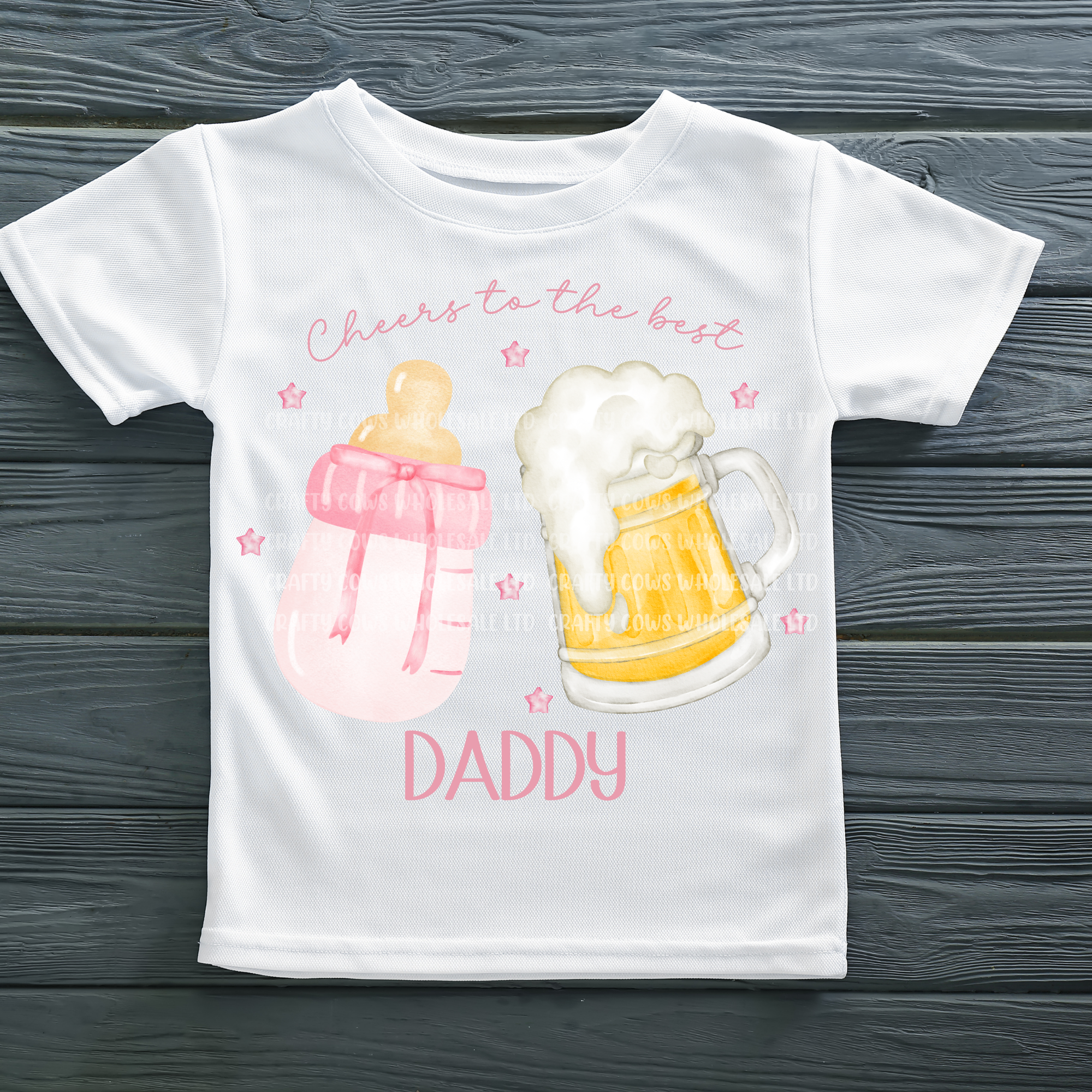Fathers Day Cheers To The Best Daddy Pink DTF