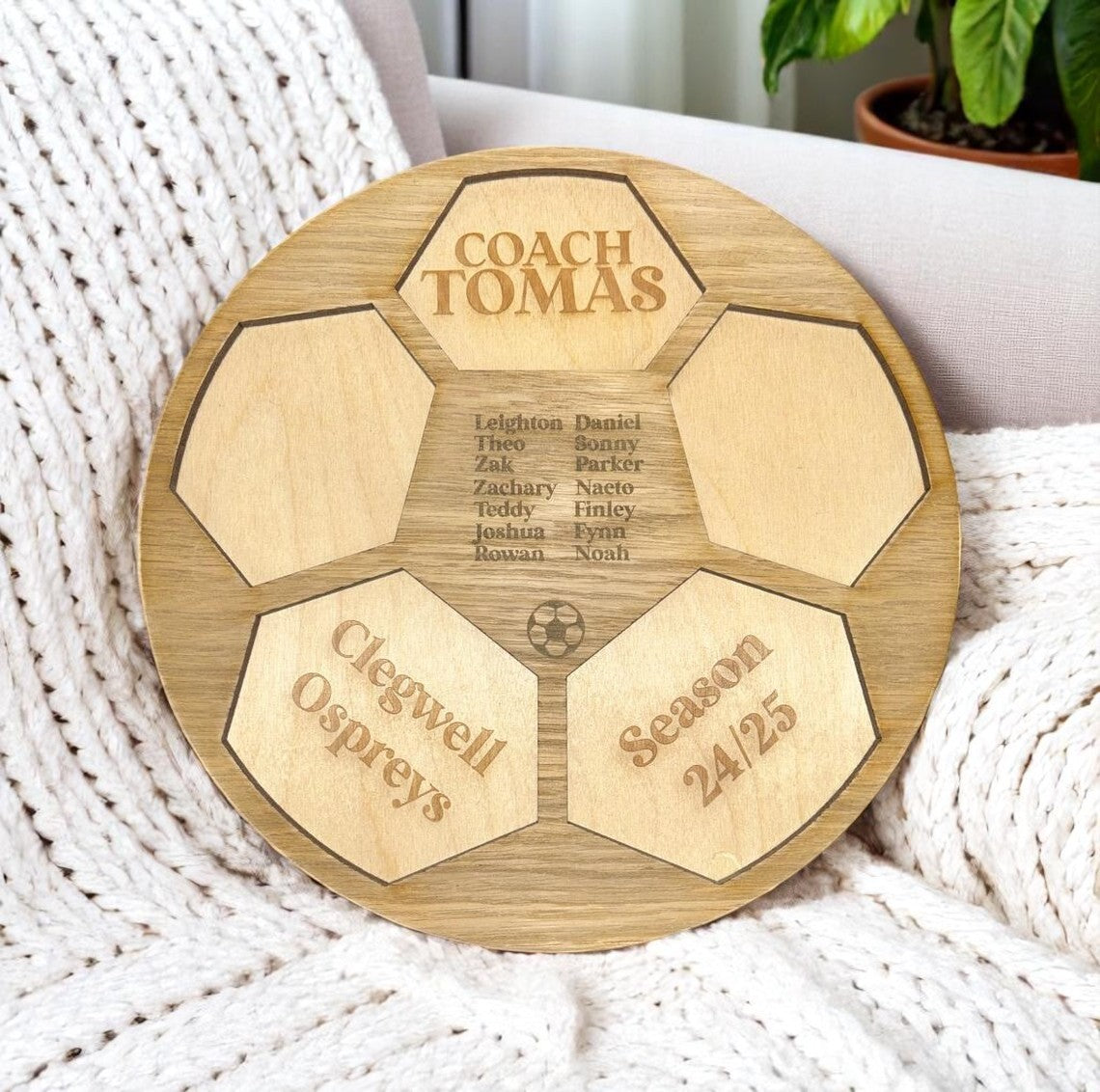 Personalised Football Coach Thankyou Plaque