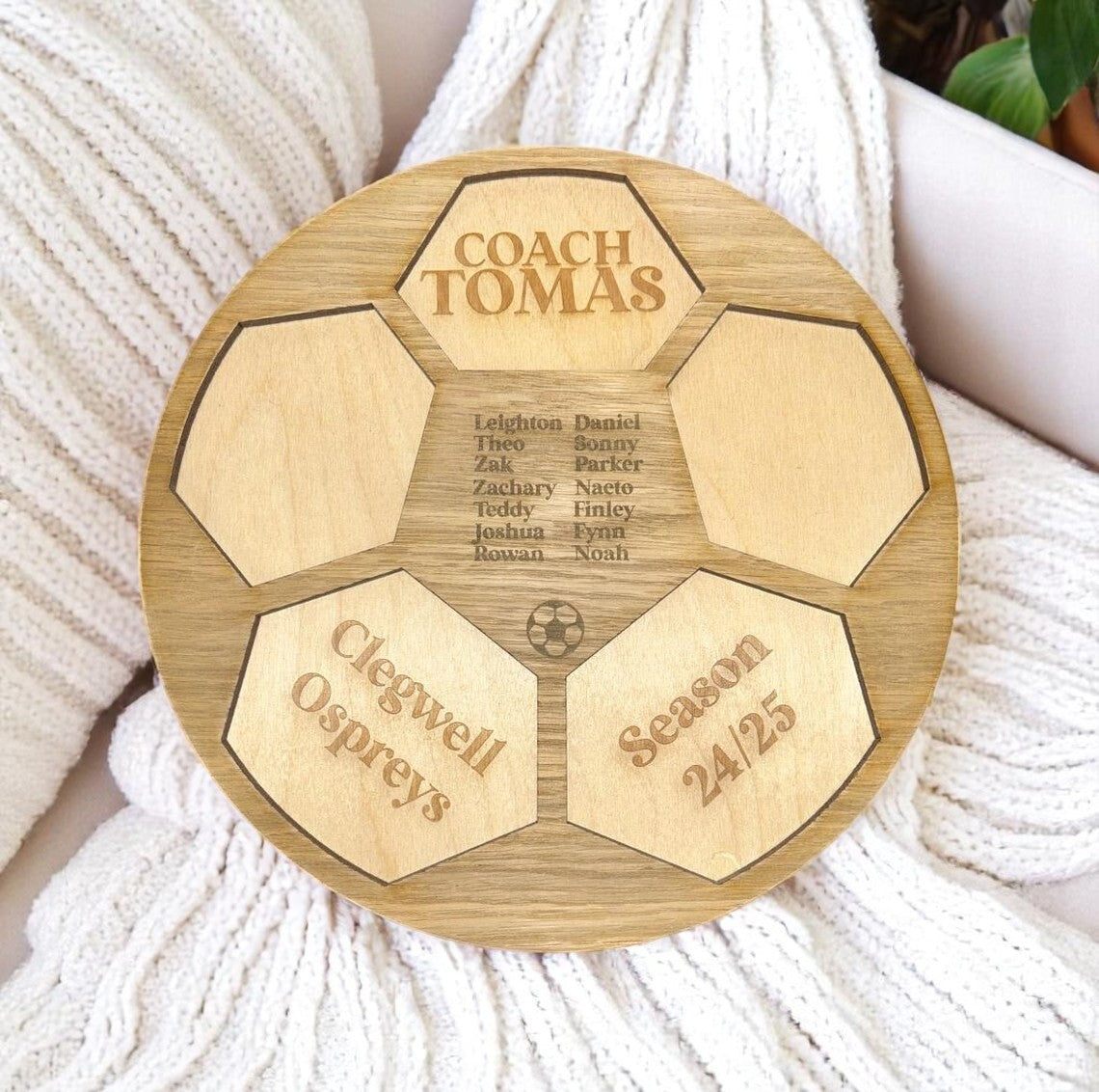 Personalised Football Coach Thankyou Plaque