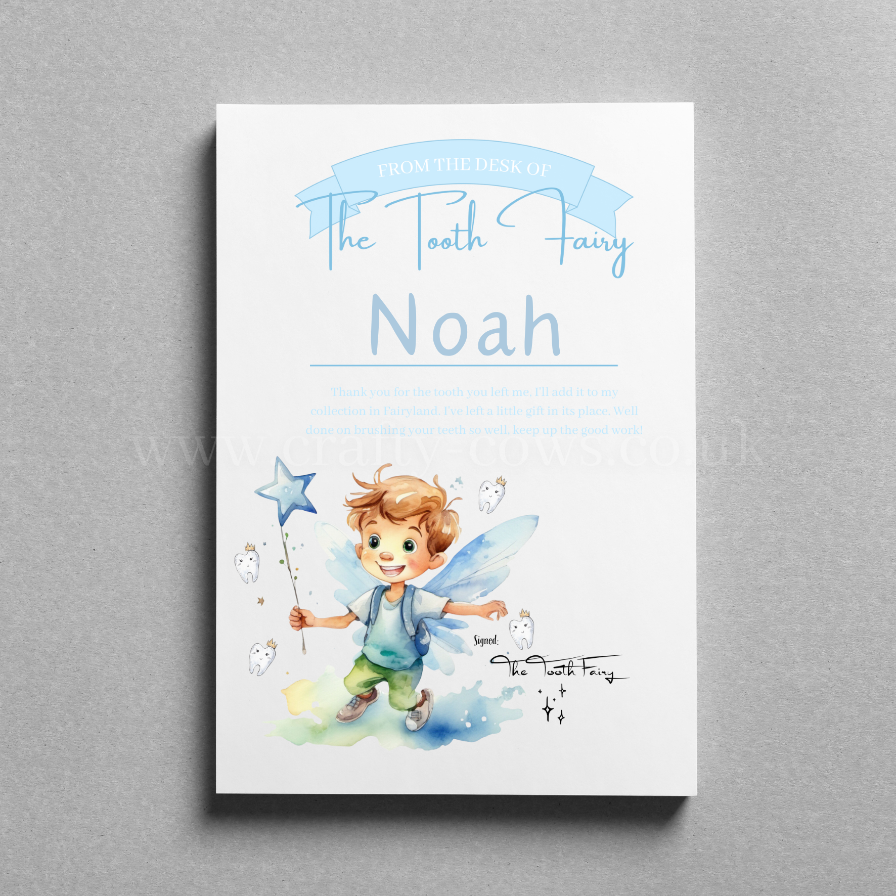 Tooth Fairy Letter Blue