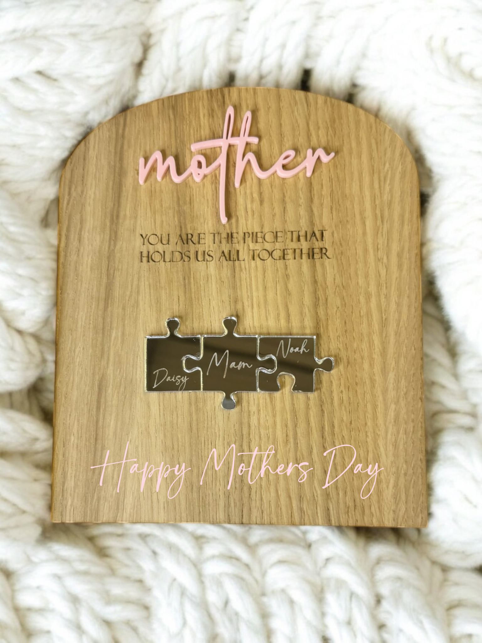 Oak Mothers Day Board - Jigsaw 4 Piece