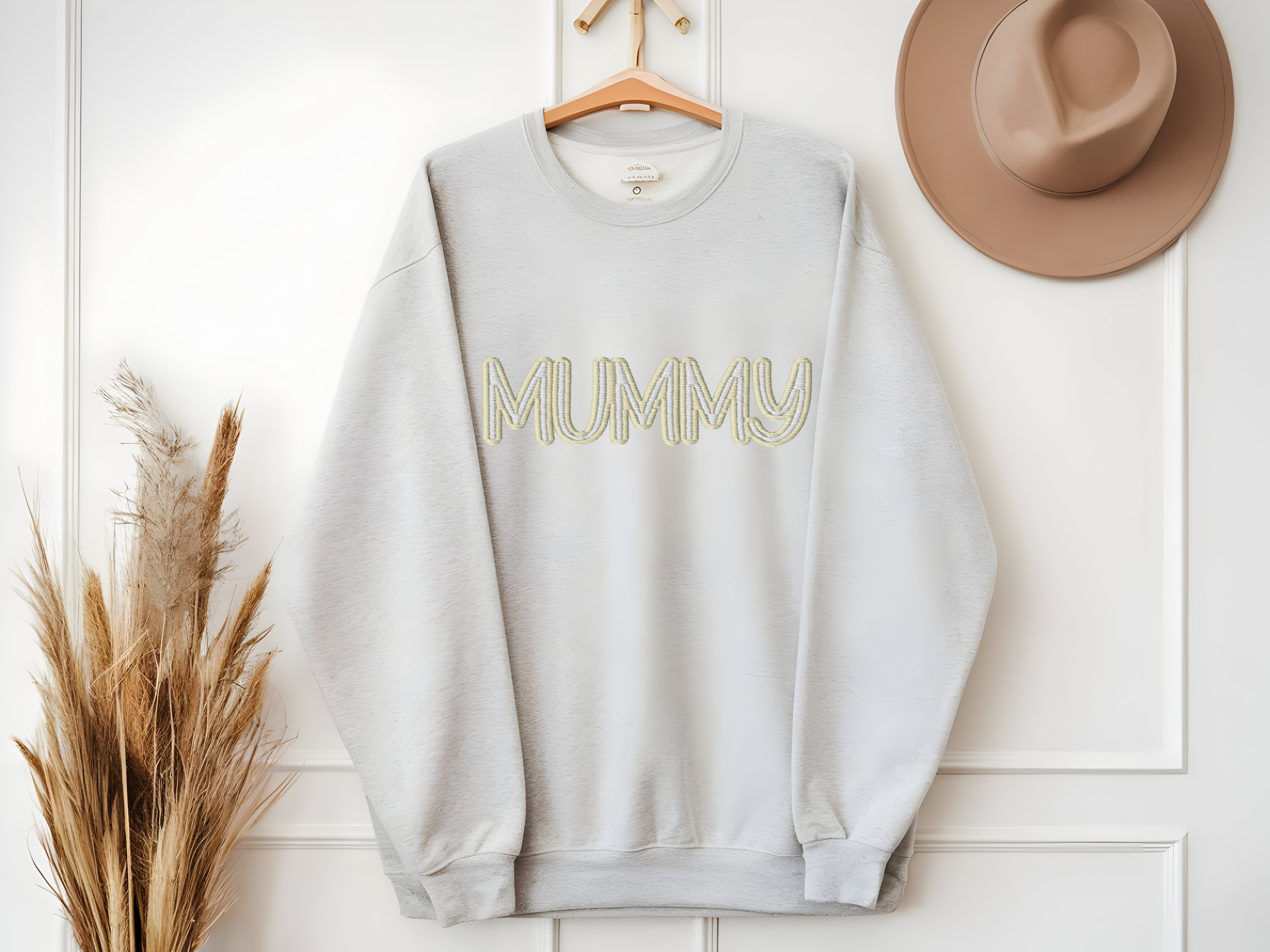 Mummy Yellow - Embroidery Style DTF