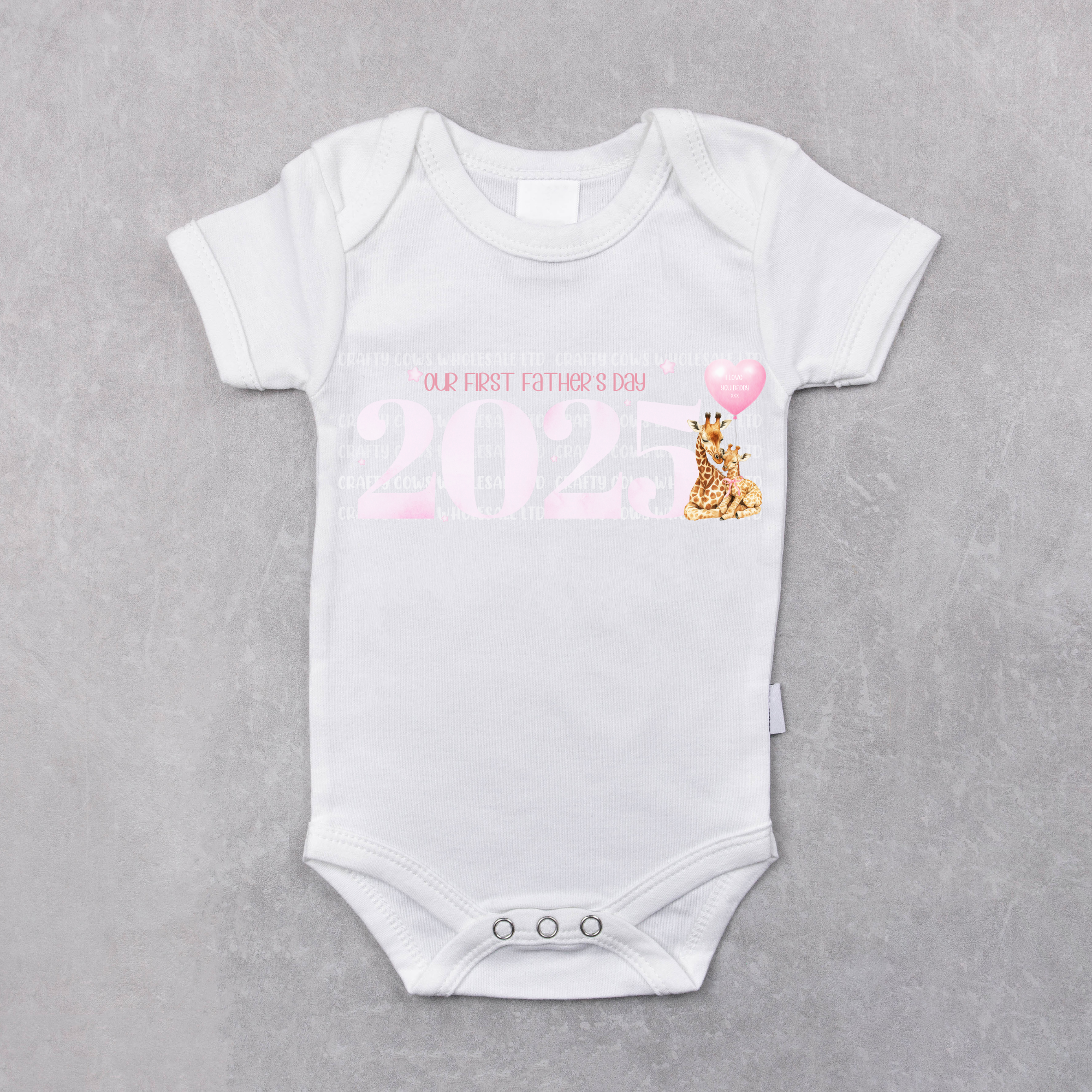Fathers Day Giraffe Our First First Fathers Day 2025 Pink DTF