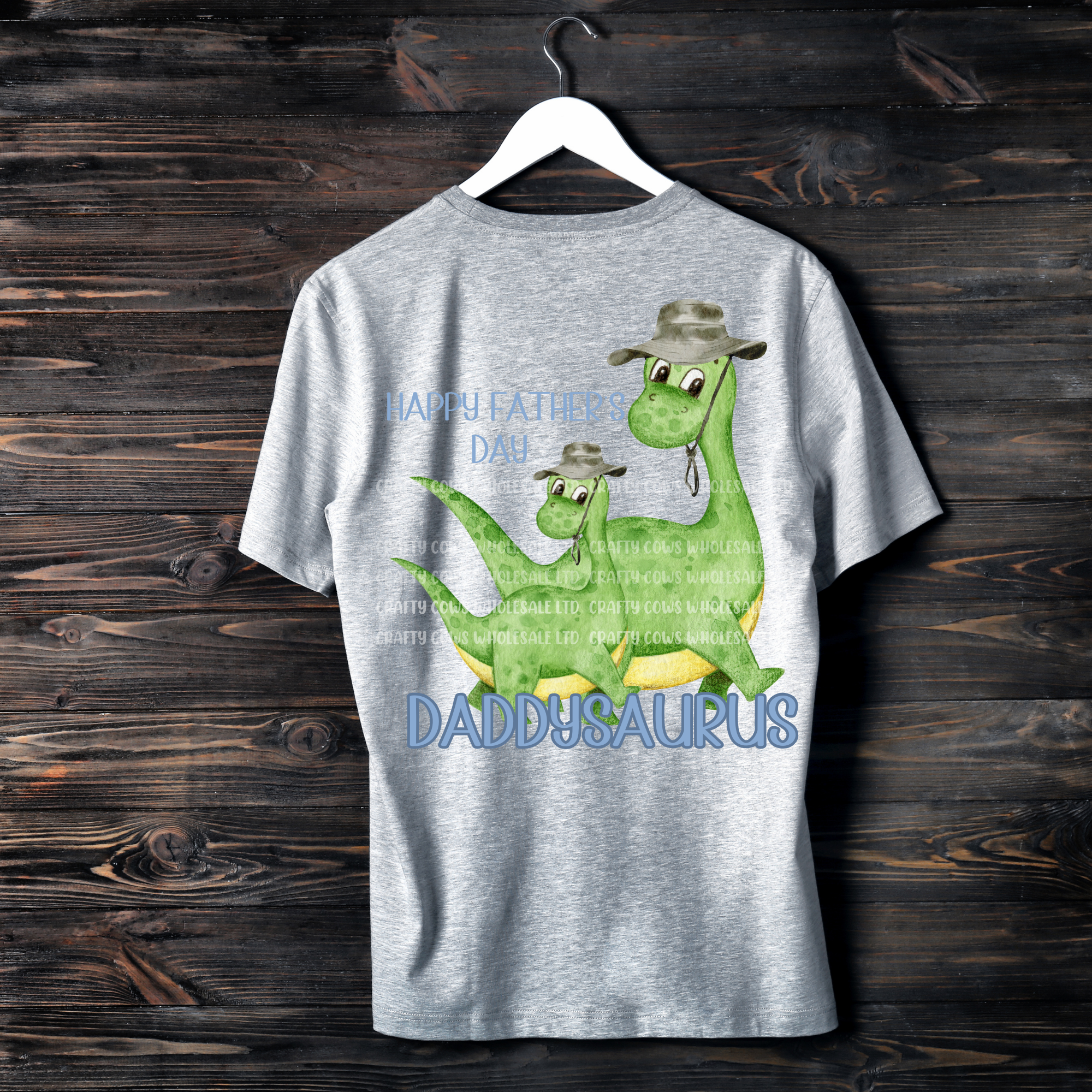 Fathers Day Daddysaurus Blue DTF