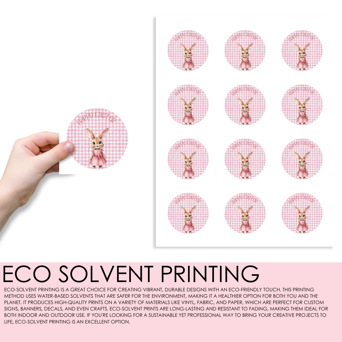 Easter Eco Solvent Print for Box - Sage