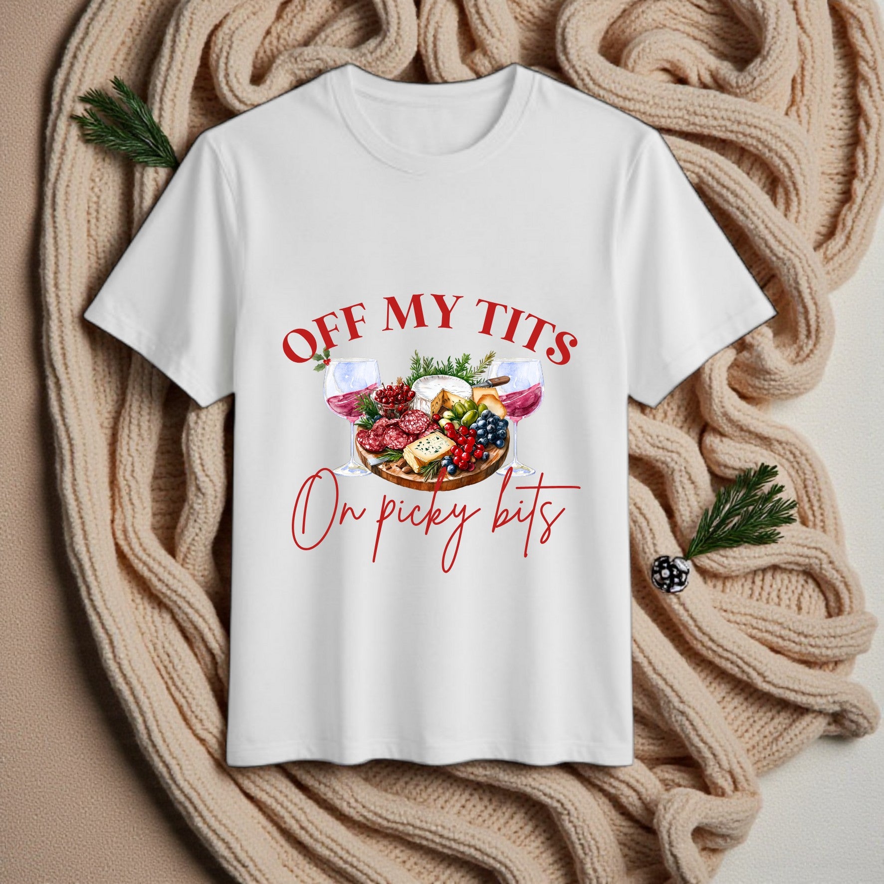 Off my T**s On Picky Bits Red DTF